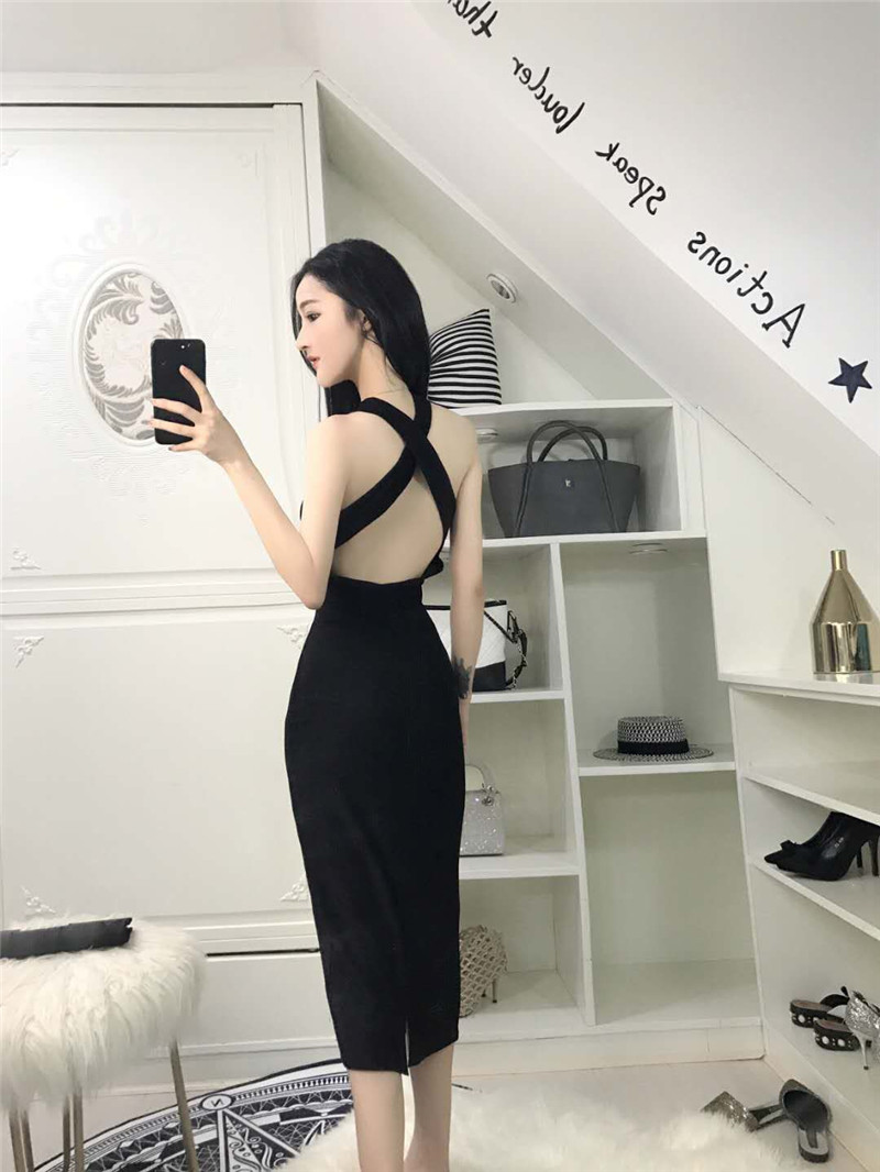 EW20472 Sexy Glittering Dress Black