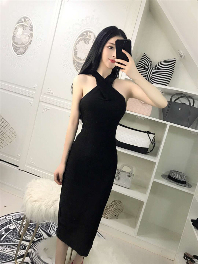 EW20472 Sexy Glittering Dress Black
