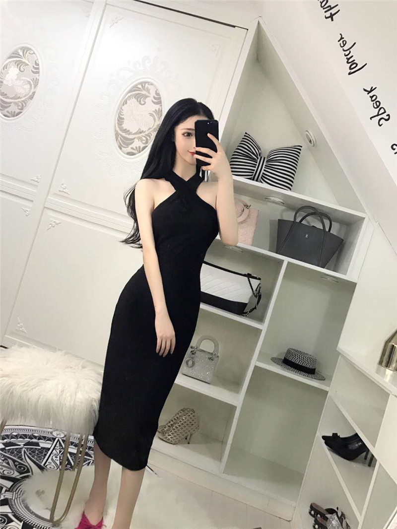 EW20472 Sexy Glittering Dress Black