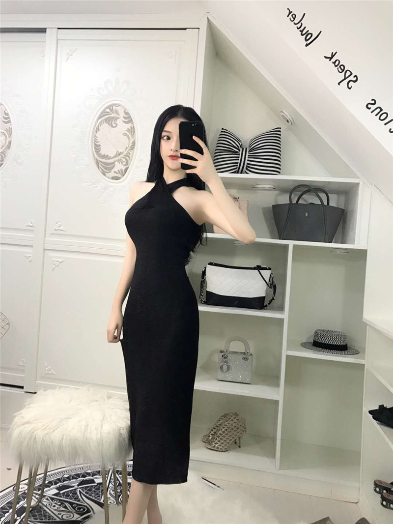 EW20472 Sexy Glittering Dress Black