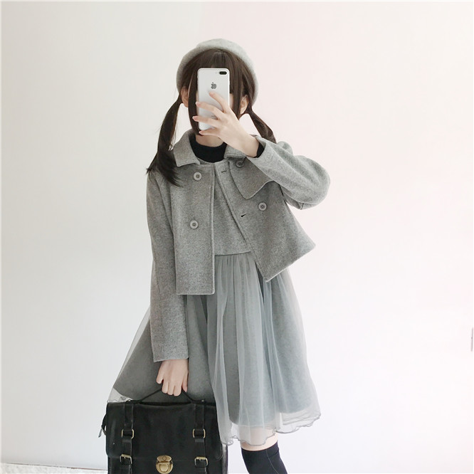 EW20473 Sweet Sleeveless Dress Grey