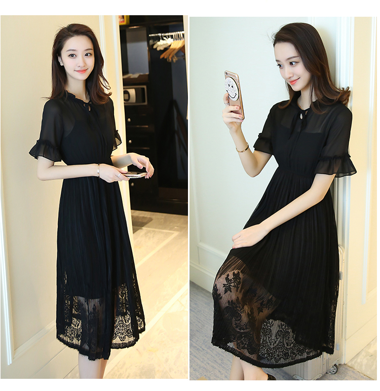 EW20478 Lovely Chiffon Dress Black