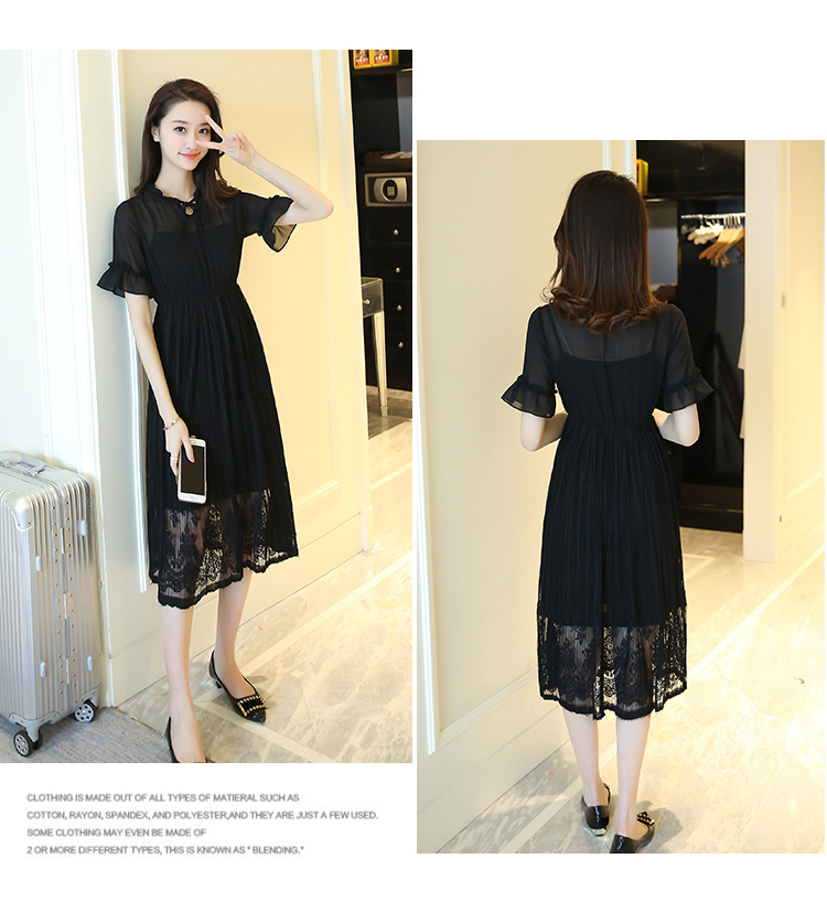 EW20478 Lovely Chiffon Dress Black