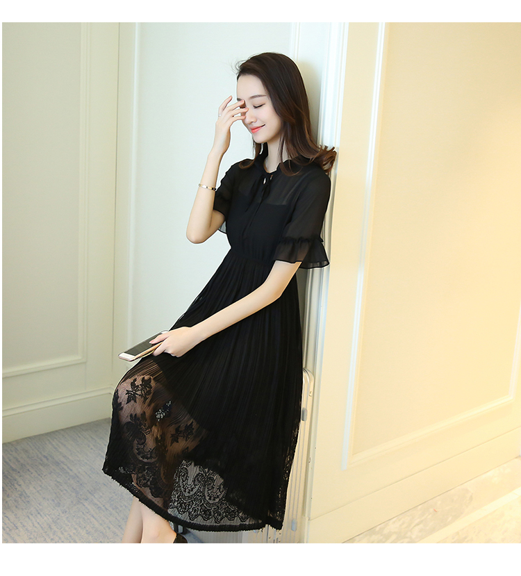EW20478 Lovely Chiffon Dress Black