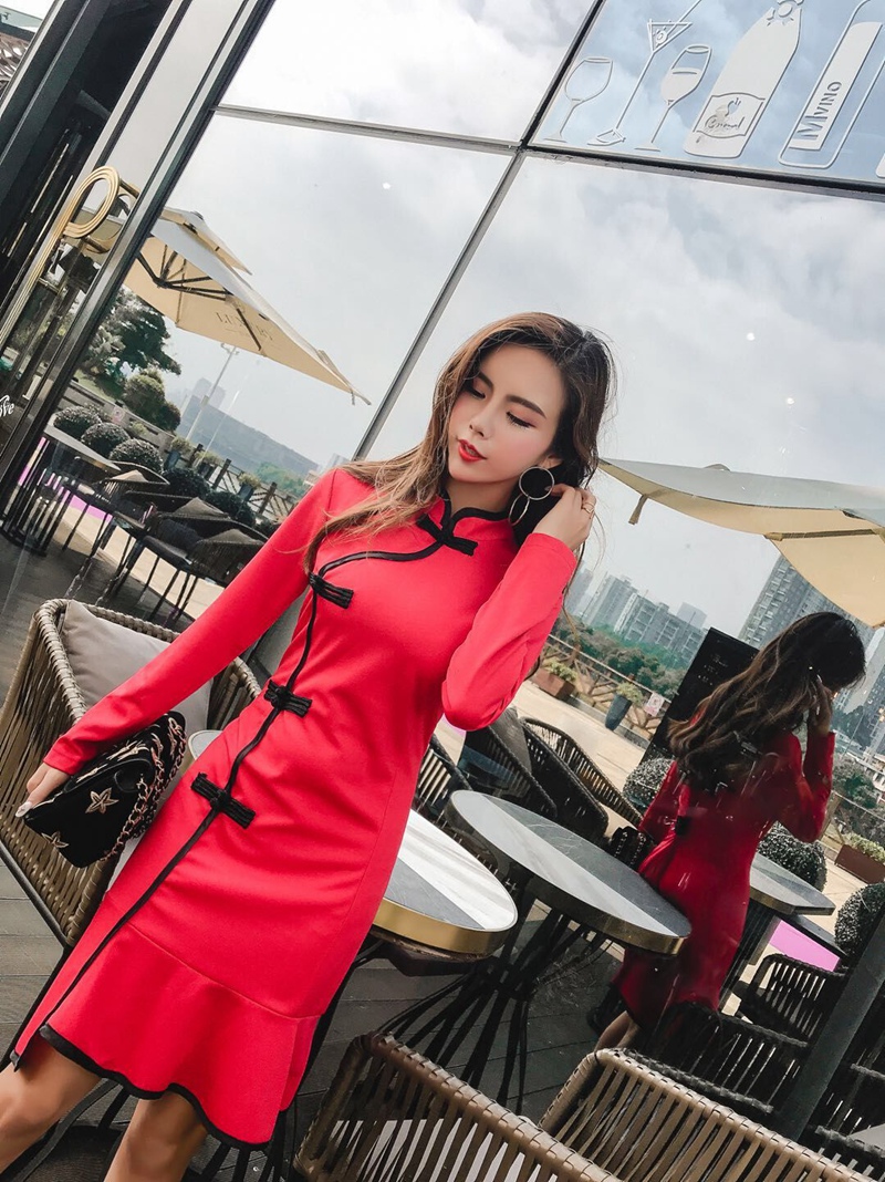 EW20497 Elegant Dress Red