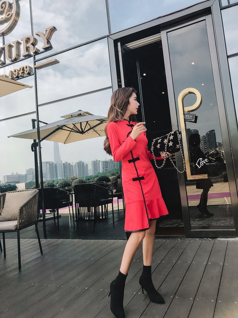 EW20497 Elegant Dress Red