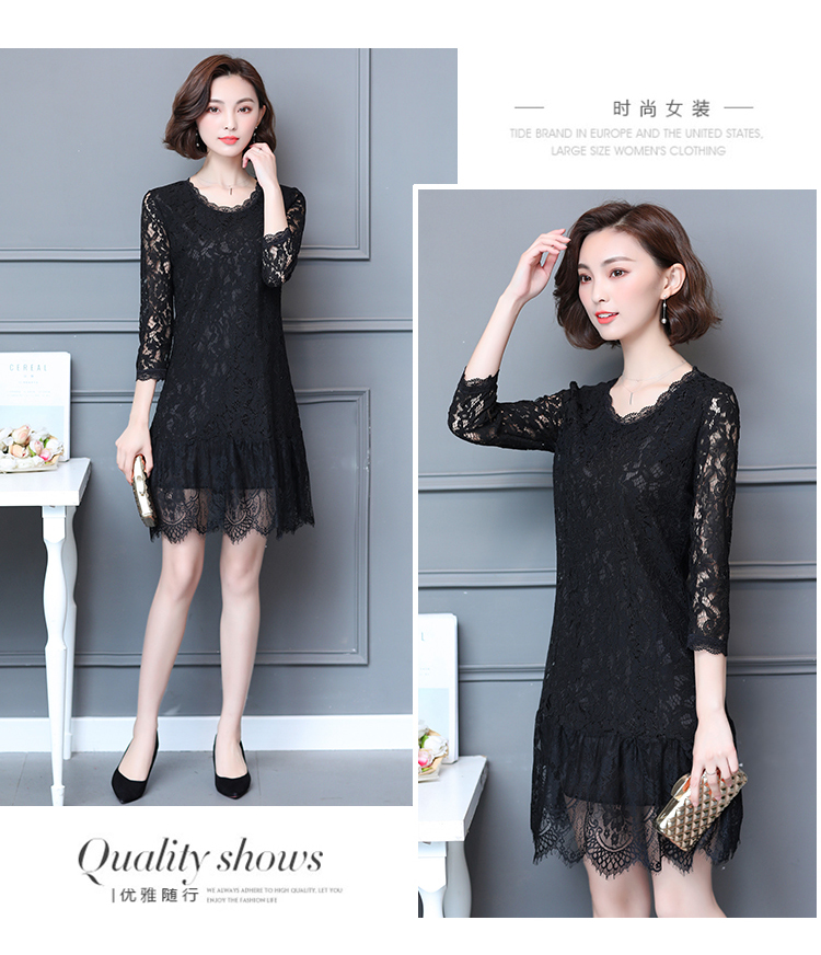EW20505 Pretty Lace Dress Black