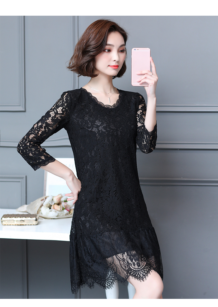 EW20505 Pretty Lace Dress Black