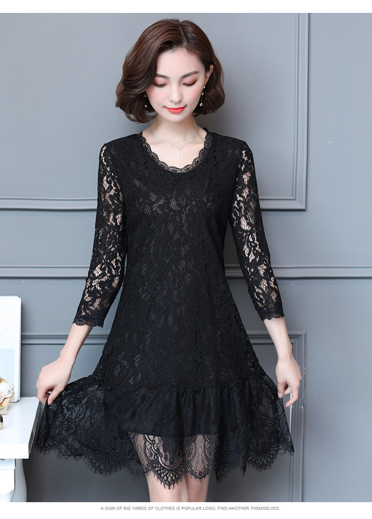 EW20505 Pretty Lace Dress Black