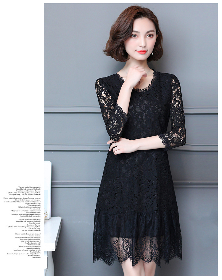 EW20505 Pretty Lace Dress Black