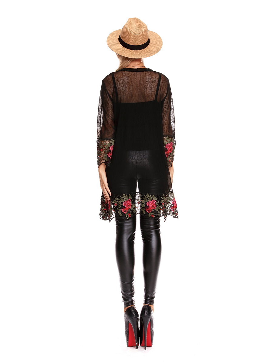 EW20513 Lovely Lace Cardigan Black