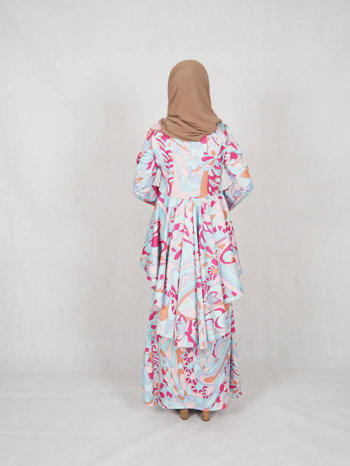 SW4796 Pretty Fishtail Printed Baju kurung As Picture