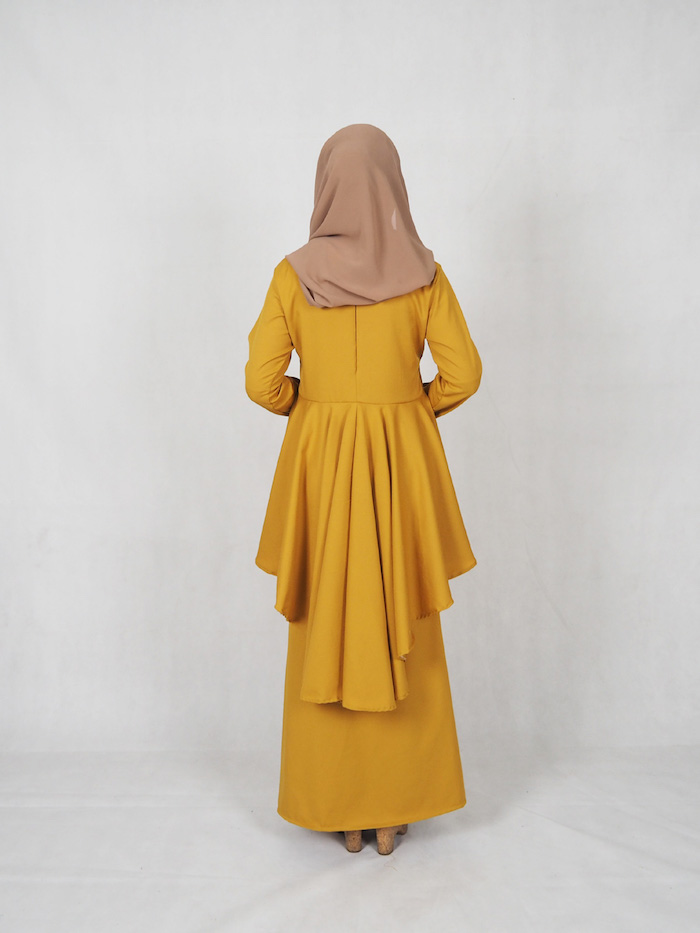 SW4797 Elegant Fishtail Baju Kurung Yellow