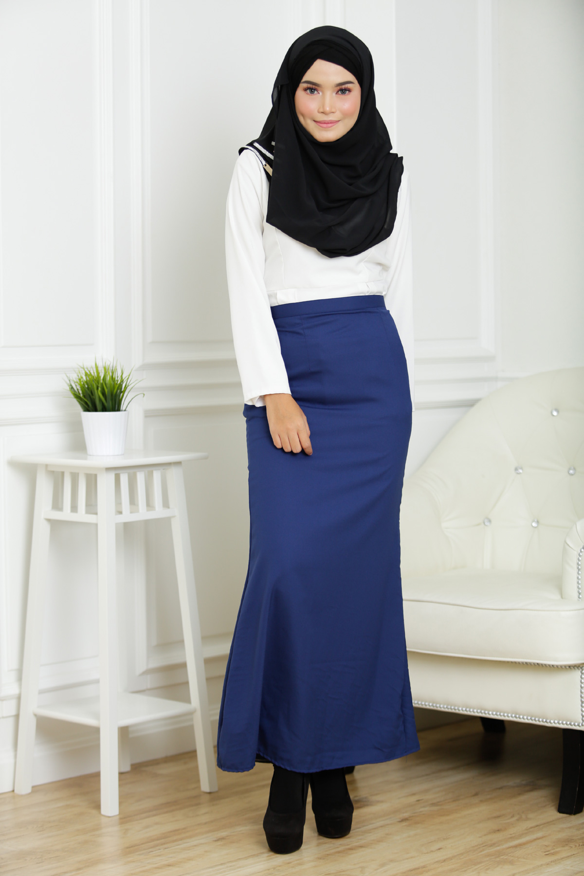 SW4802 Fashion Skirts A Cuts Blue