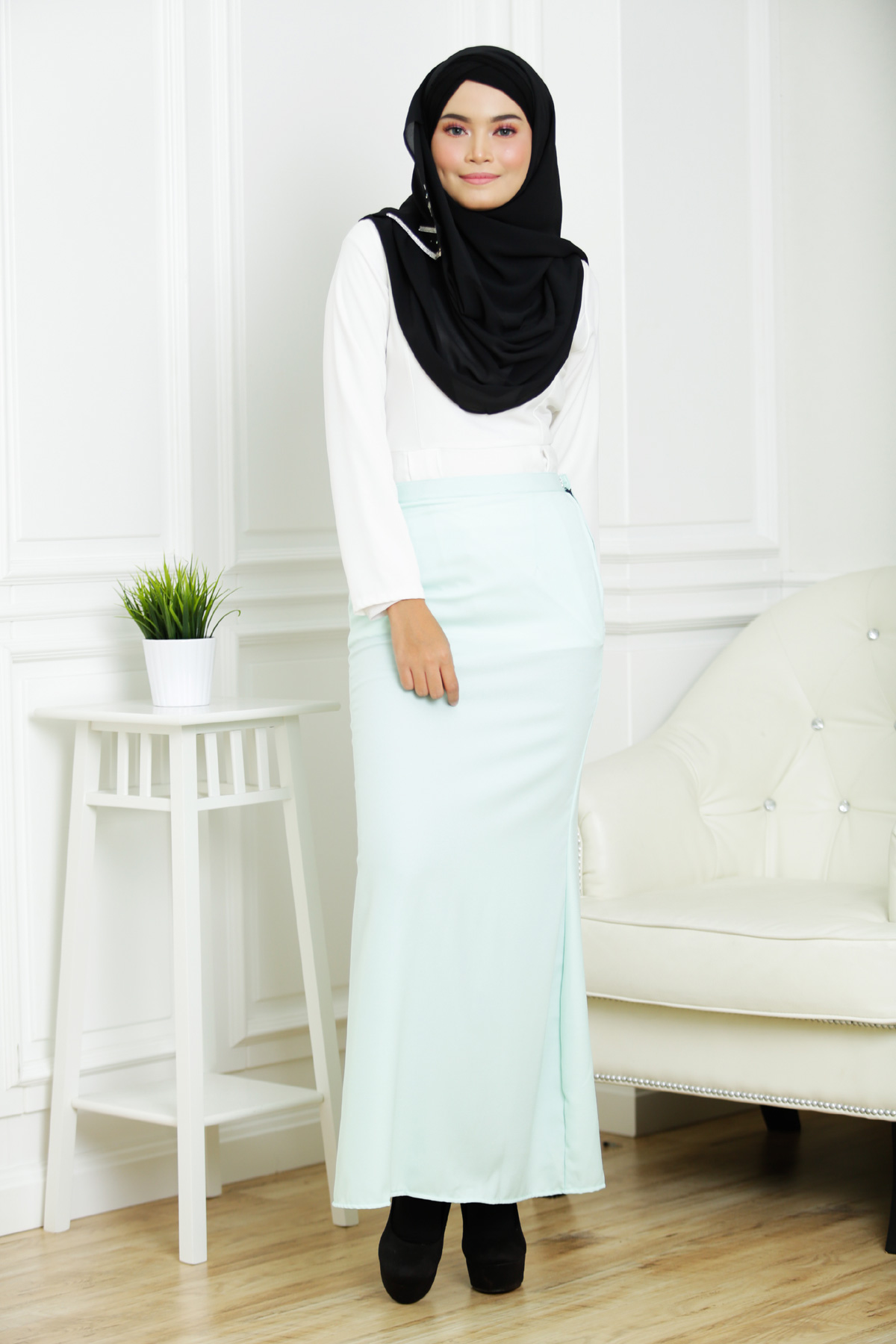 SW4802 Fashion Skirts A Cuts Green