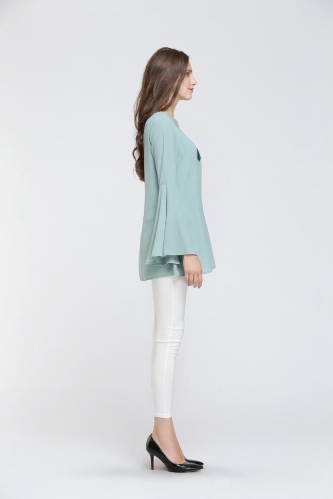 BM70053 Floral Blouse Green