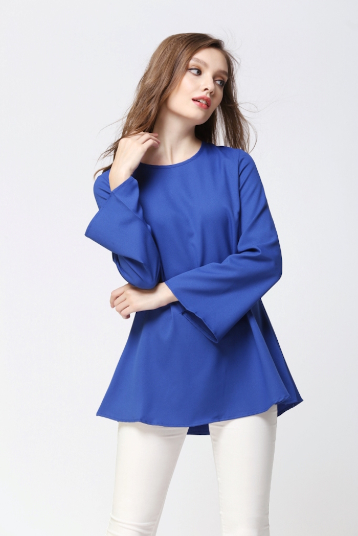 BM70064 Stylish Casual Top Blue