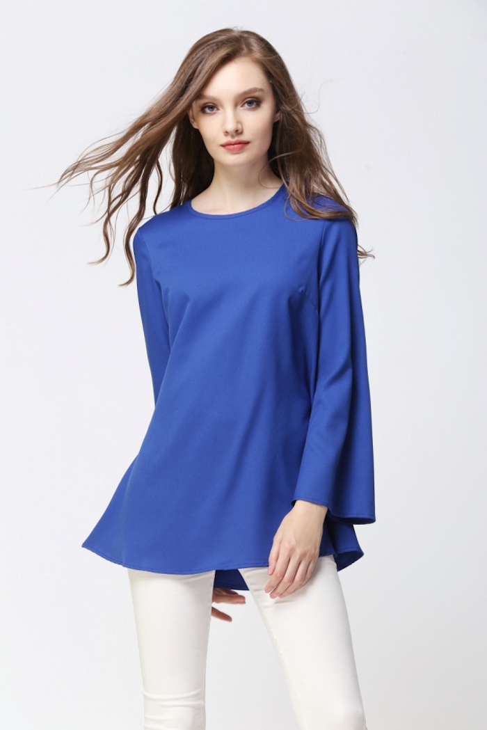 BM70064 Stylish Casual Top Blue