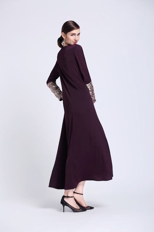 BM70065 Elegant Sequin Jubah Maroon