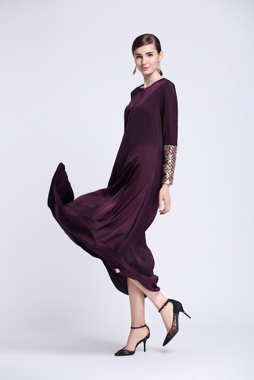 BM70065 Elegant Sequin Jubah Maroon