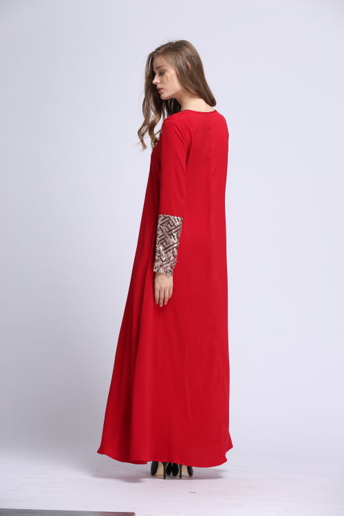 BM70065 Elegant Sequin Jubah Red