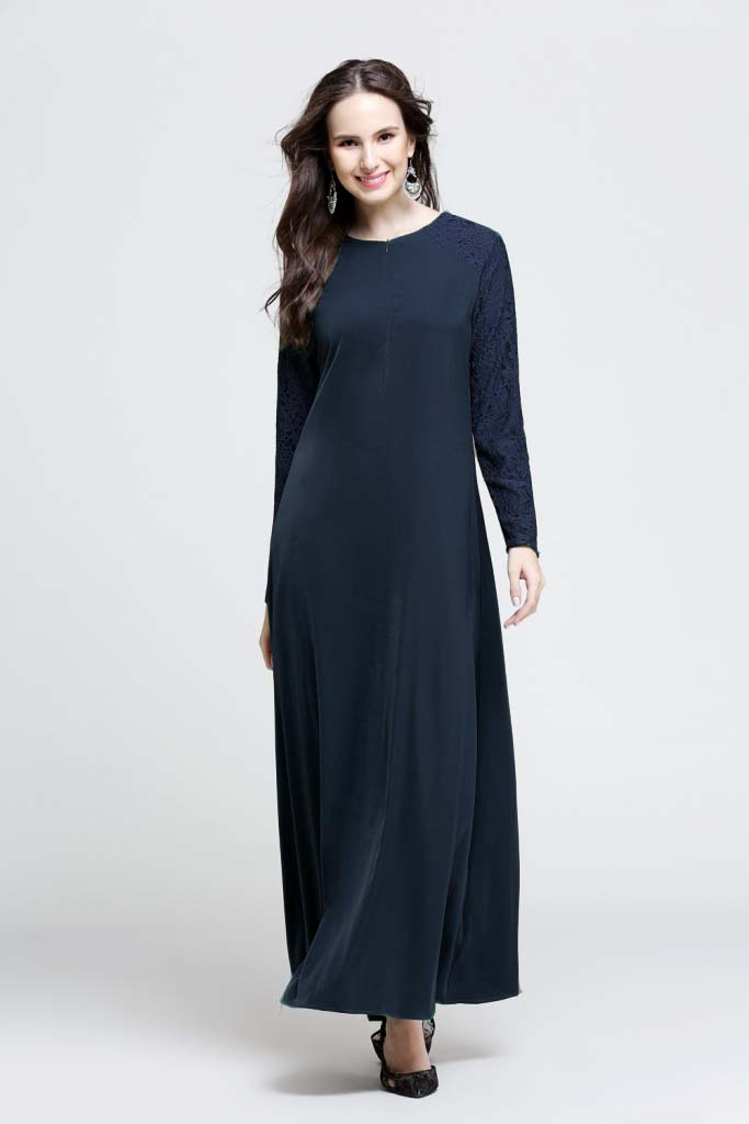 BM70067 Fashion Breastfeed Jubah Dark Blue
