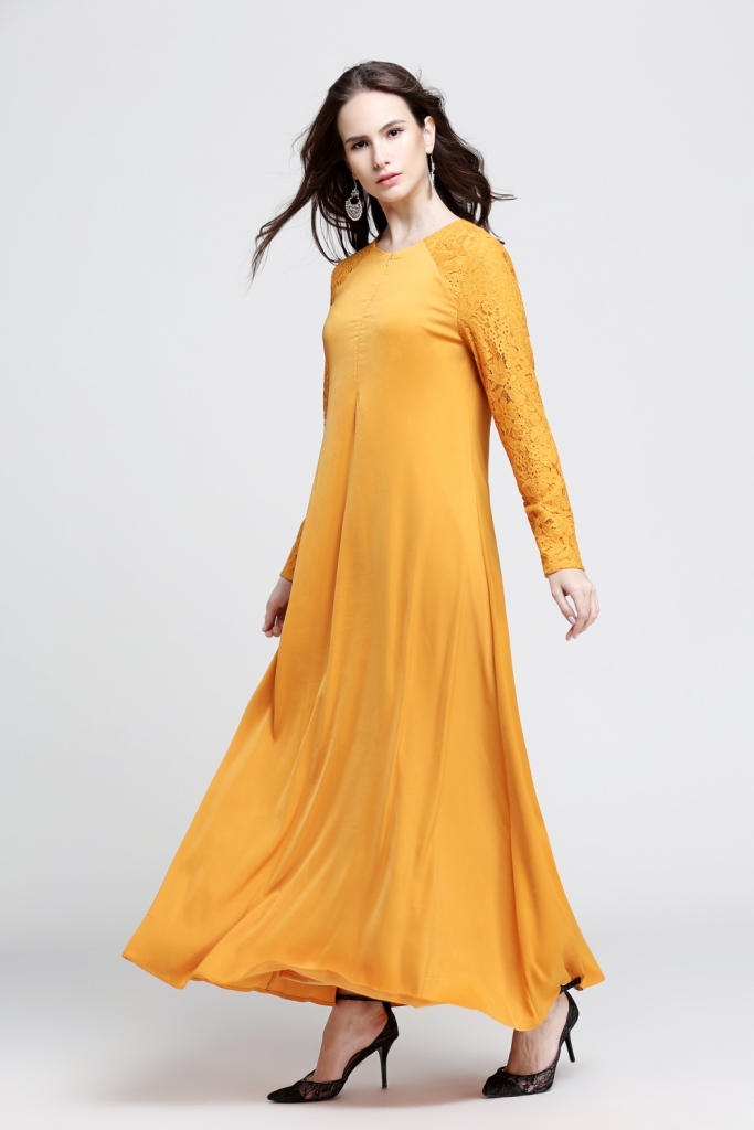BM70067 Fashion Breastfeed Jubah Yellow