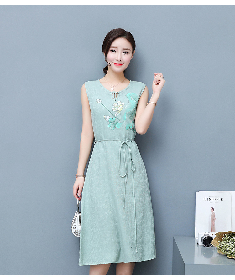 BM70072 Elegant Sleeveless Dress Green