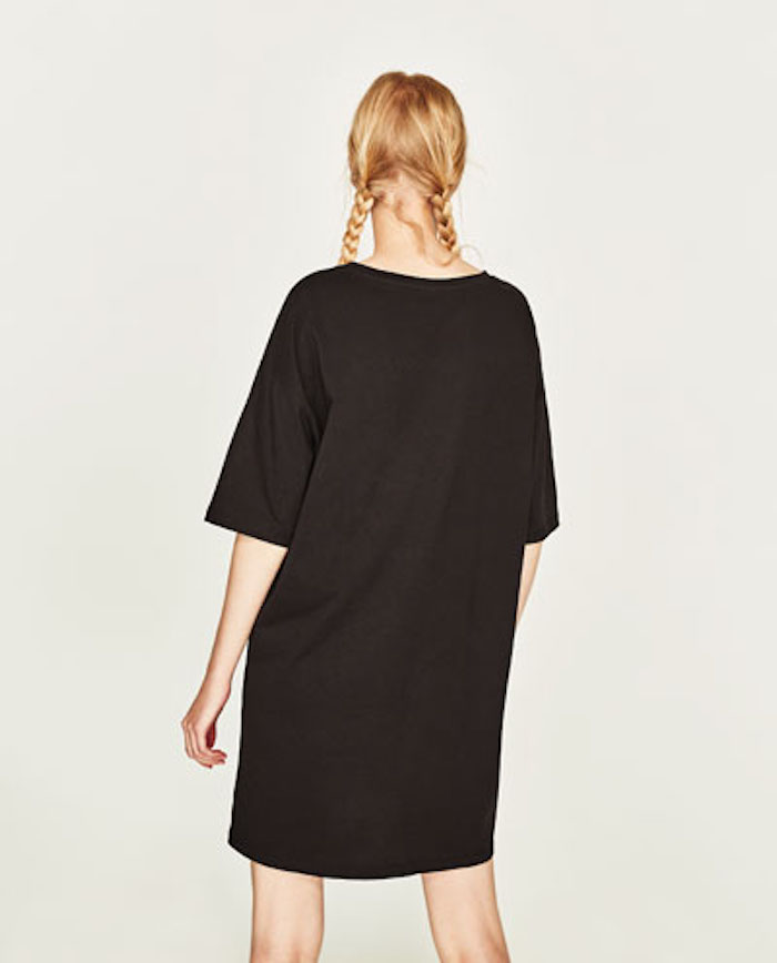 BM70076 Stylish Embroidered Dress Black