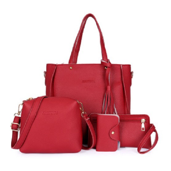 RD90001 Stylish 4 In 1 Handbag Red