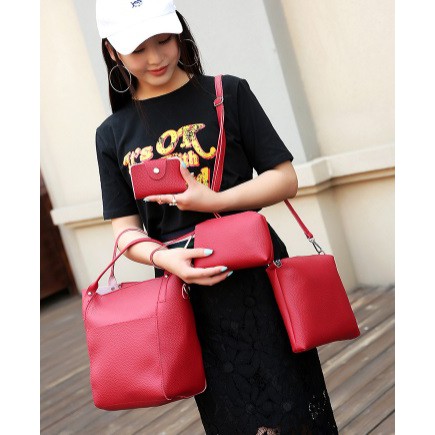 RD90011 Beauty Casual 4 In 1 Bag Red