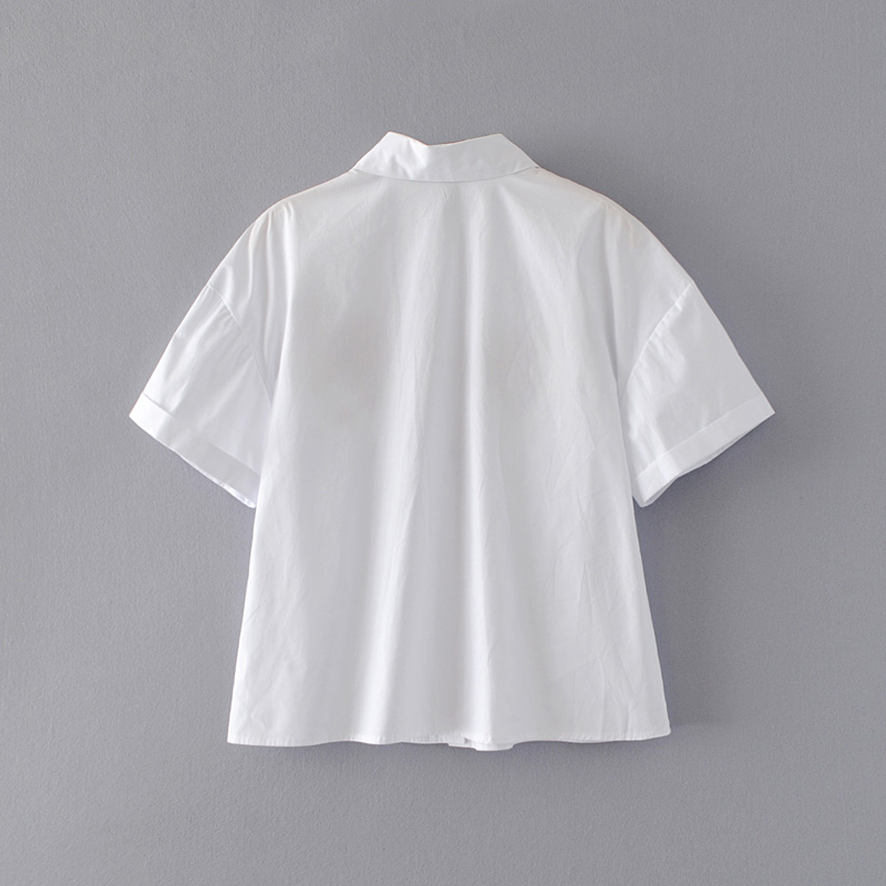 Embroidered Loose Button Shirt