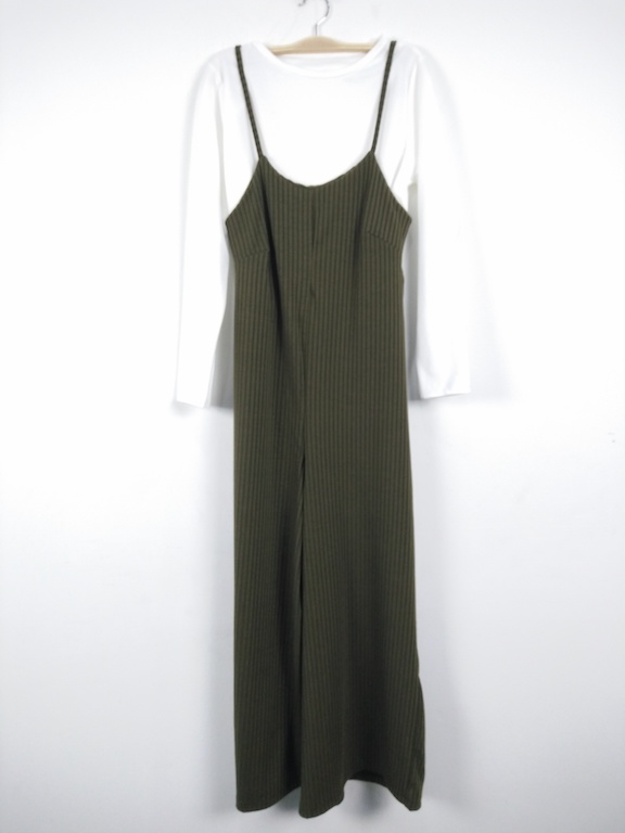 JW5008 Slit Jumpsuit & Top Set Green