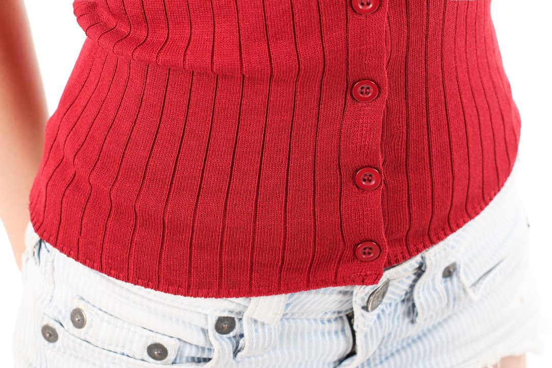 QA-226 Ladies Knitted Top Red
