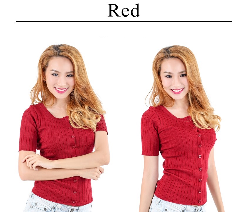QA-226 Ladies Knitted Top Red