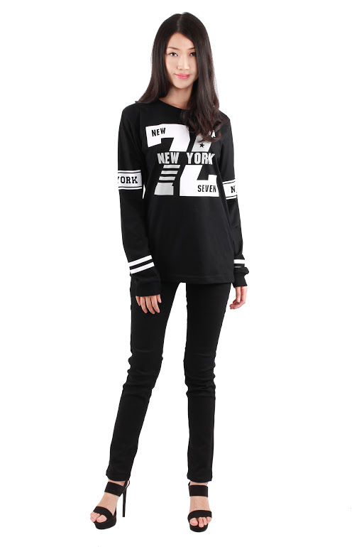 QA-228 Casual Long Sleeves Top Black