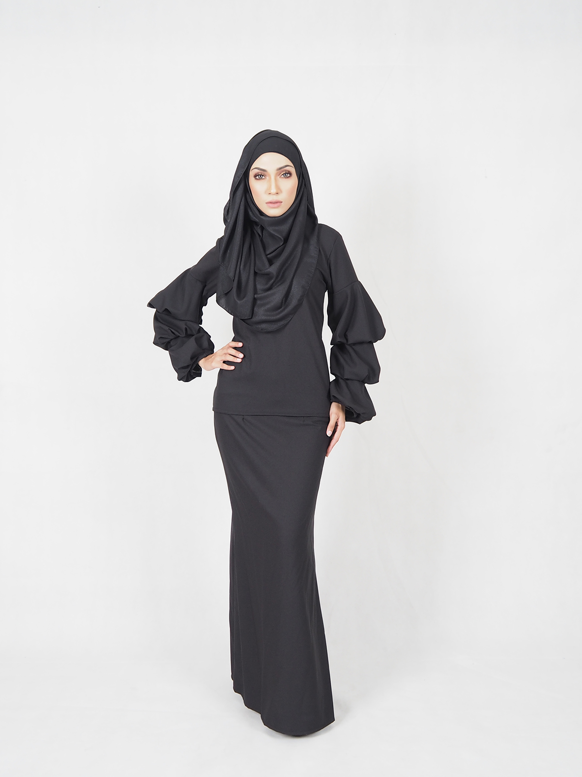 SW4722 Baju Kurung (Plus Size Breastfeed) Black