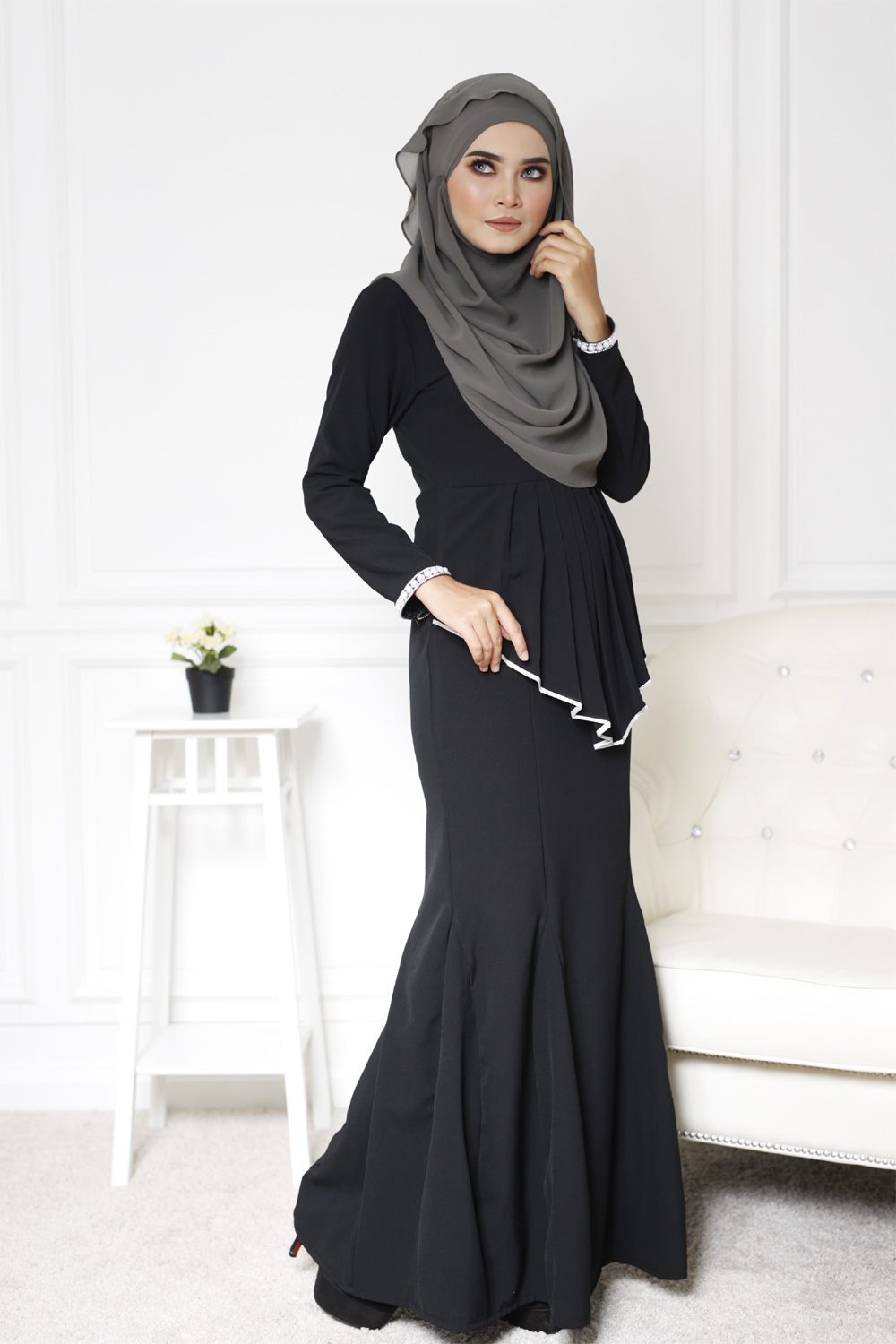 SW4744 Pretty Jubah (Plus Size) Black