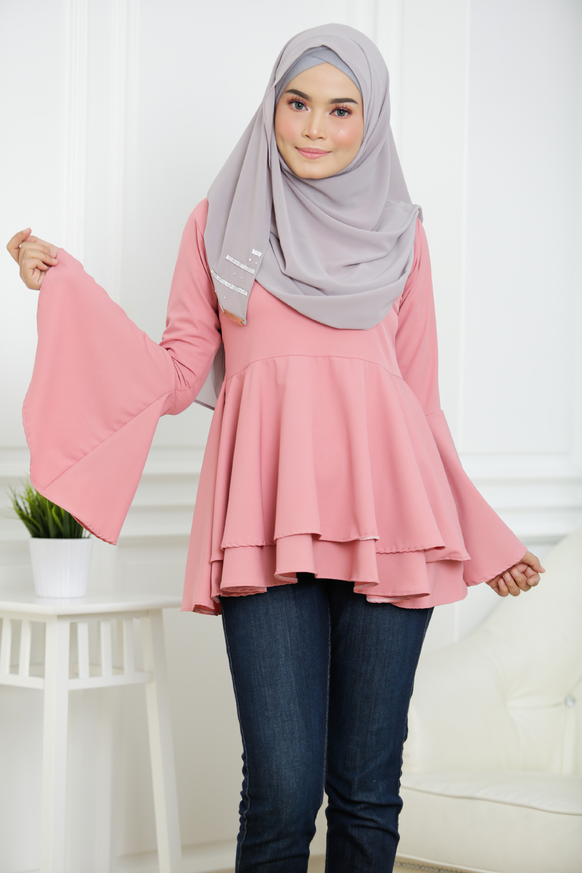 SW4745 Stylish Blouse (Plus Size) Pink
