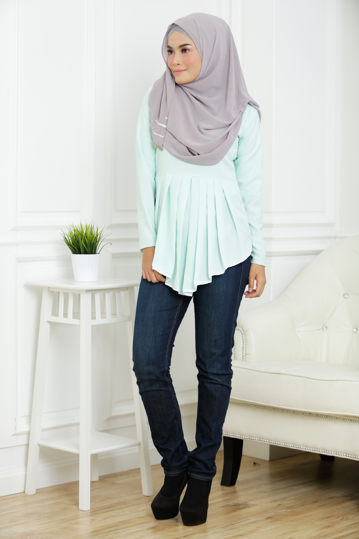 SW4746 Trendy Blouse (Plus Size) Green