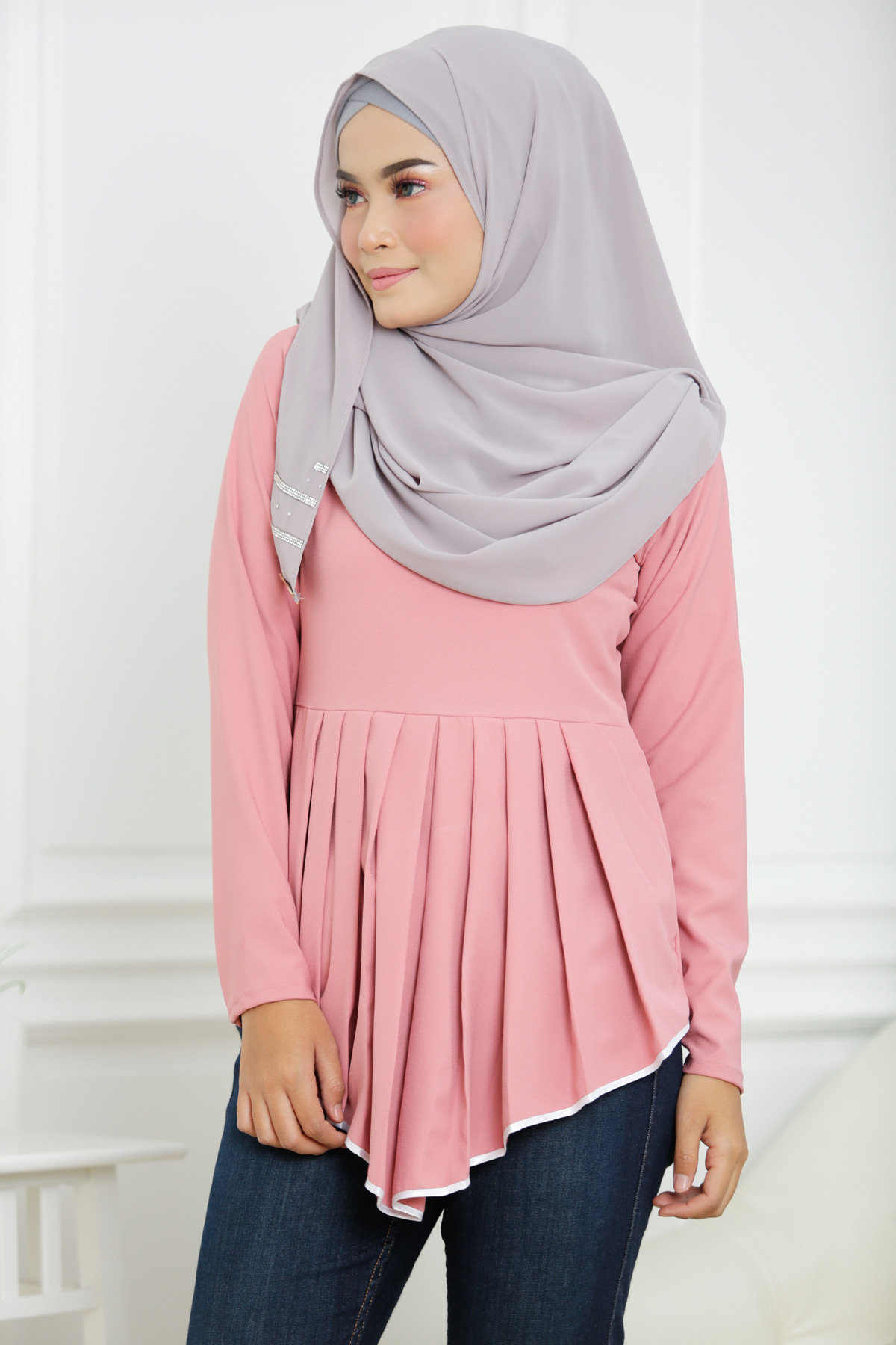 SW4746 Trendy Blouse (Plus Size) Pink