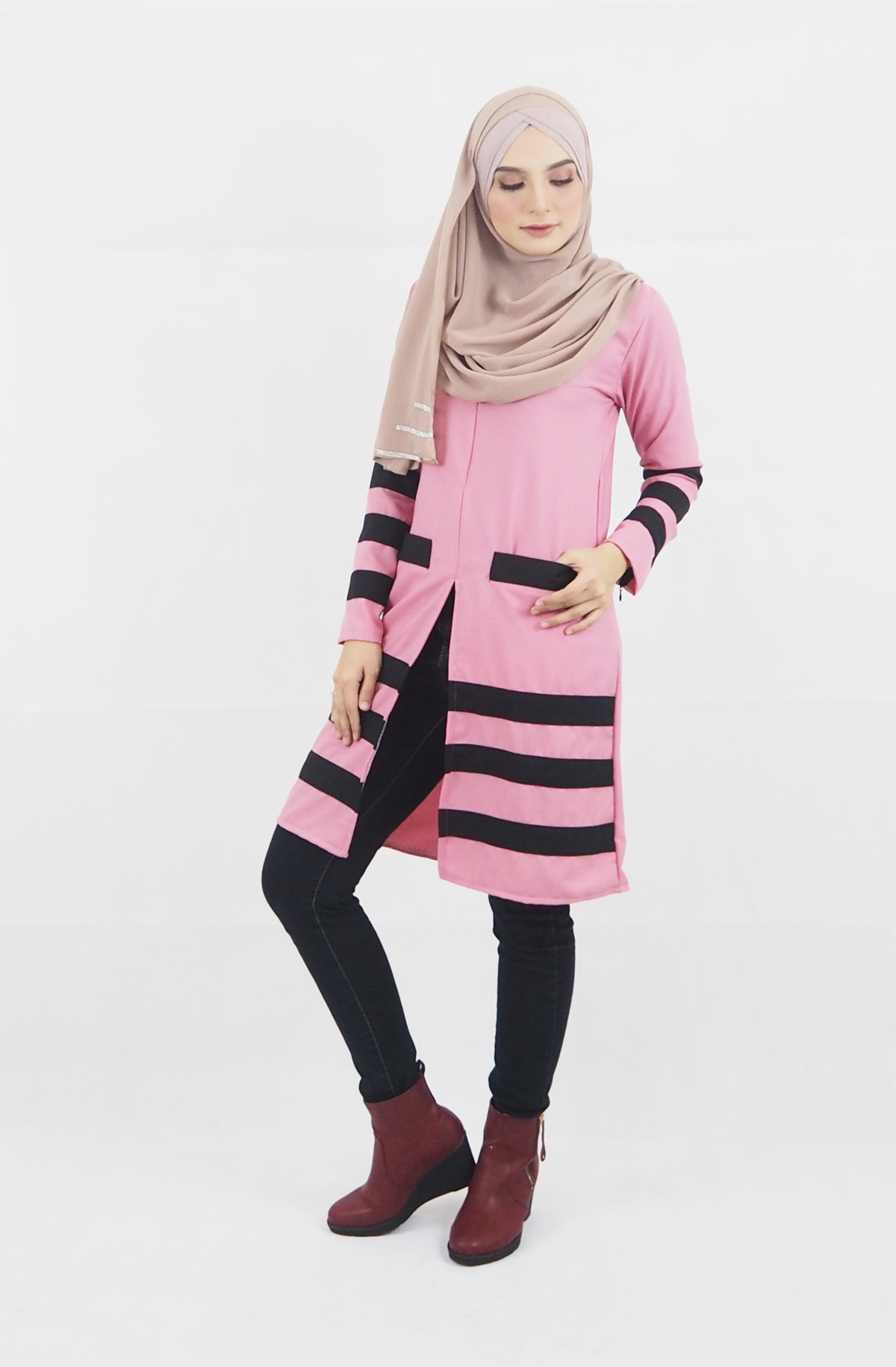 SW4749 Stylish Blouse (Plus Size) Pink