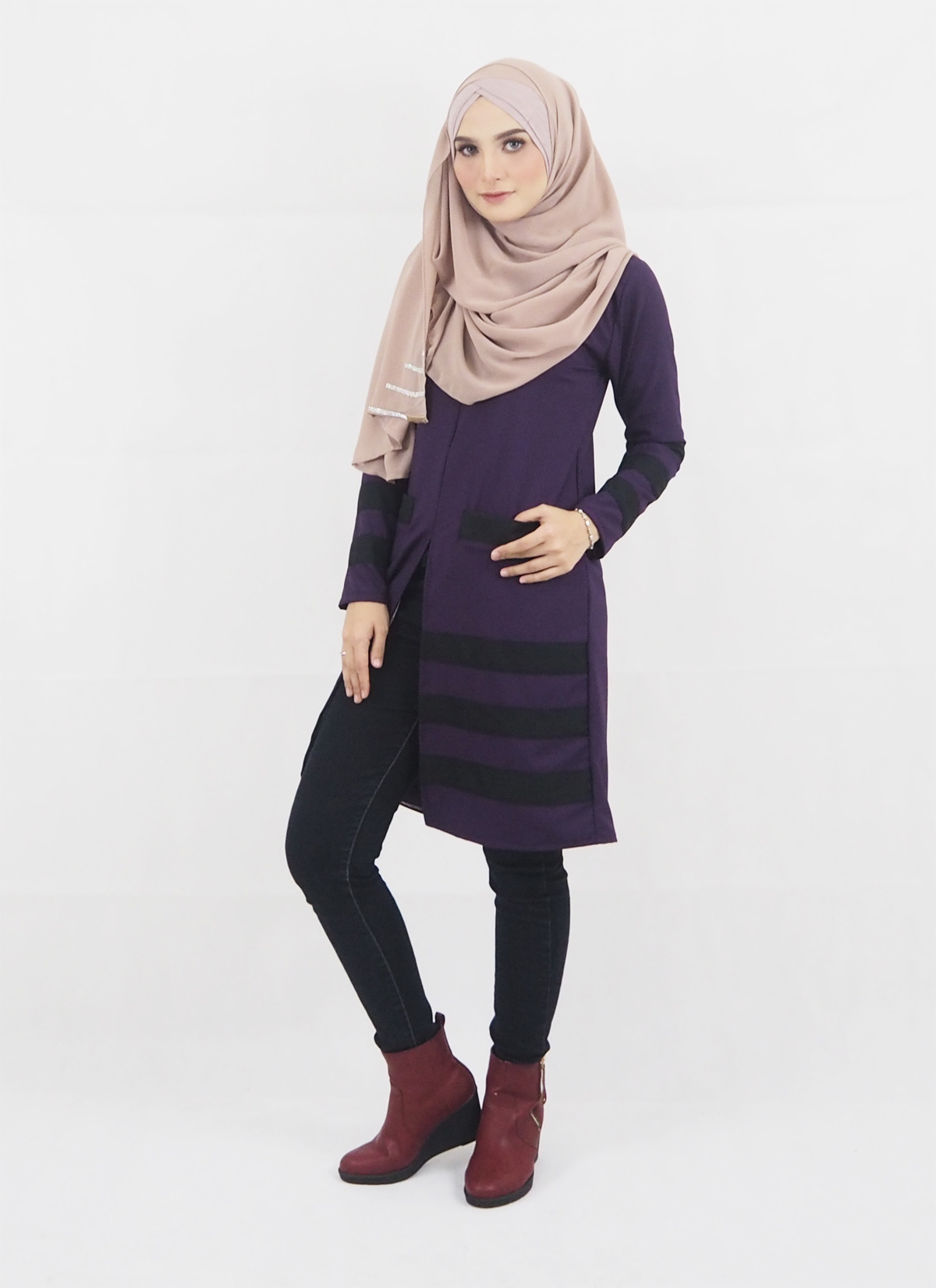 SW4749 Stylish Blouse (Plus Size) Purple