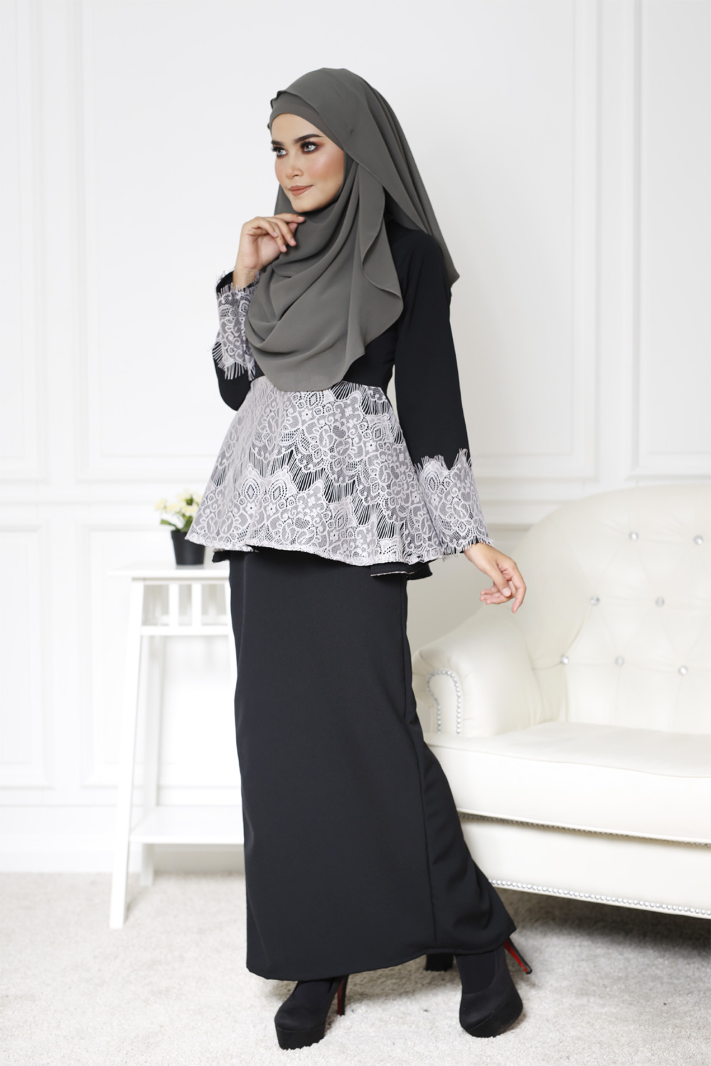 SW4772 Baju Kurung (Plus Size) Black