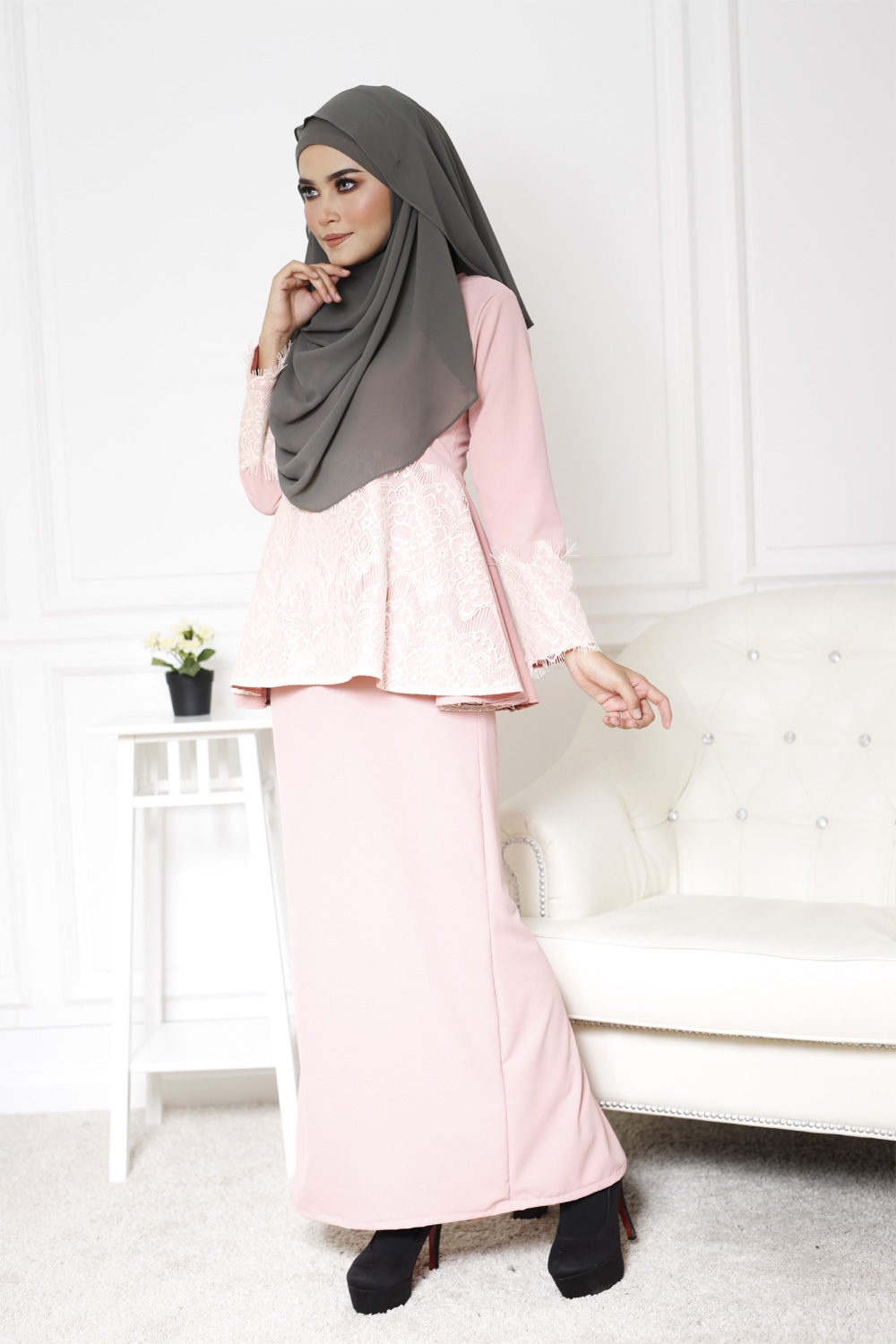 SW4772 Baju Kurung (Plus Size) Pink