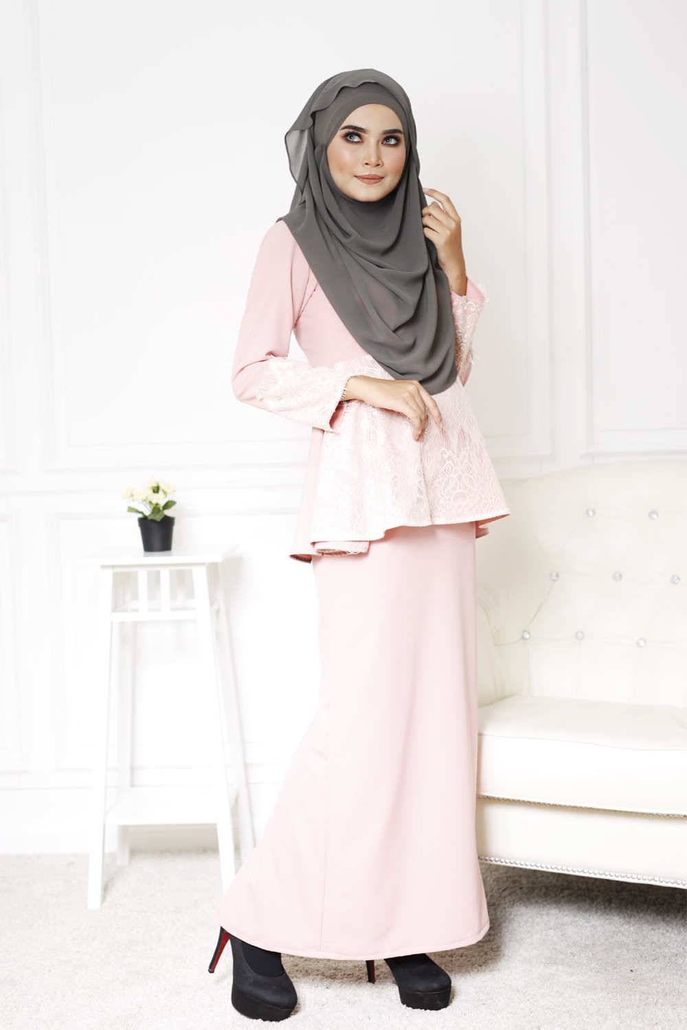 SW4773 Baju Kurung (Plus Size) Pink