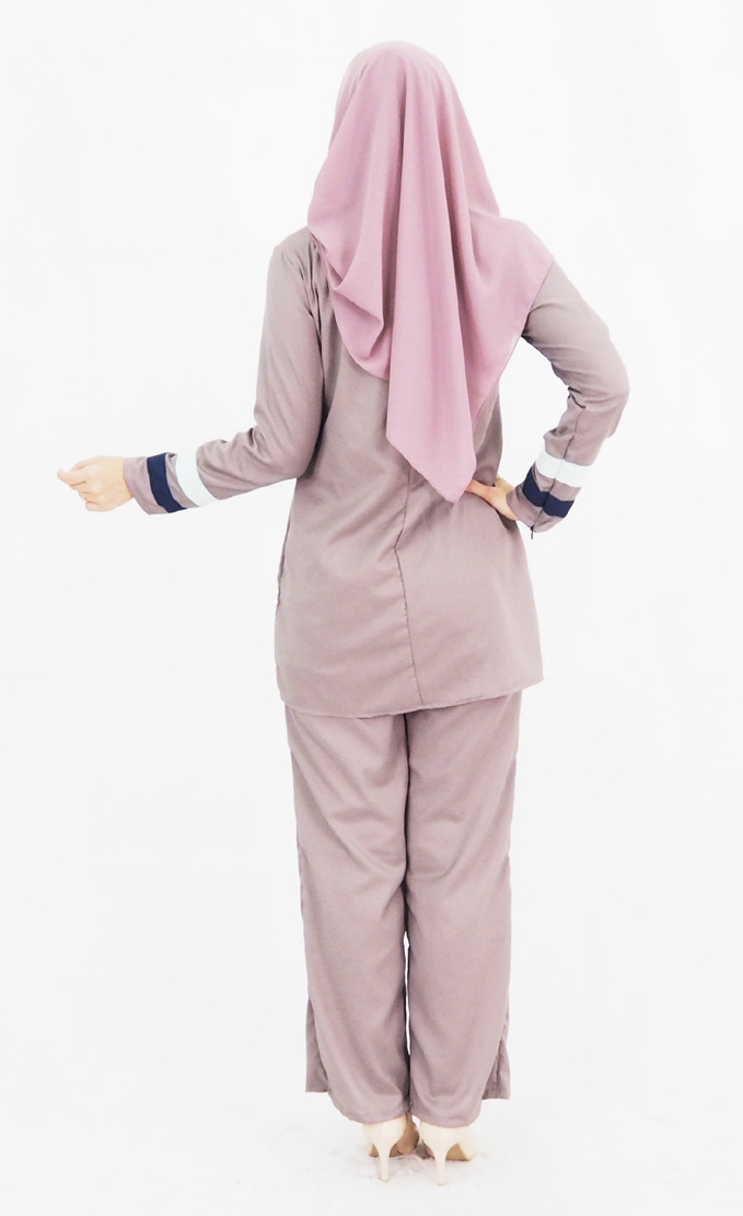 SW4774 Blouse & Pant Set (Plus Size) Grey