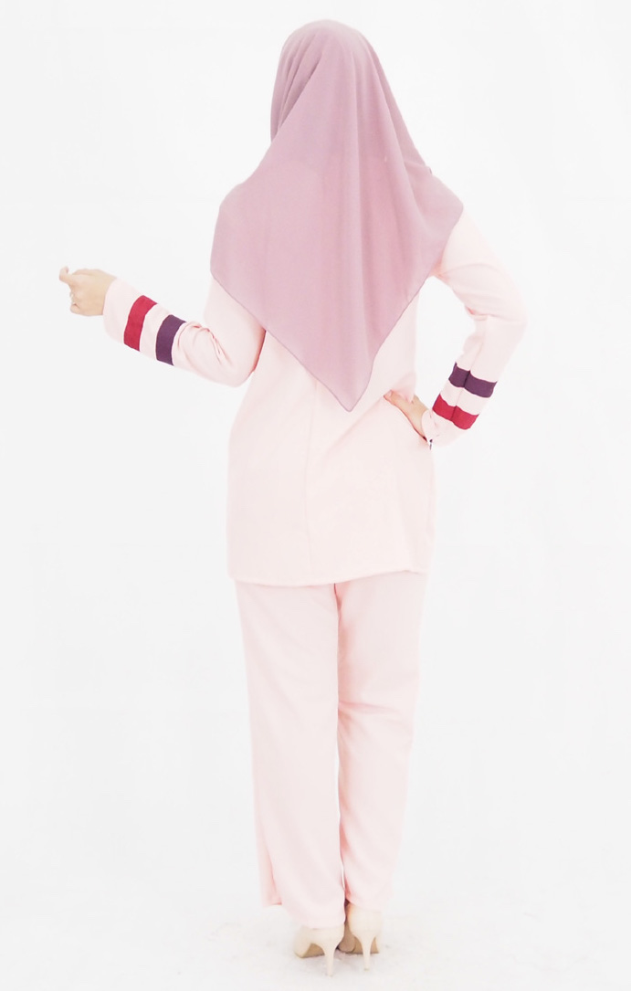 SW4774 Blouse & Pant Set (Plus Size) Peach
