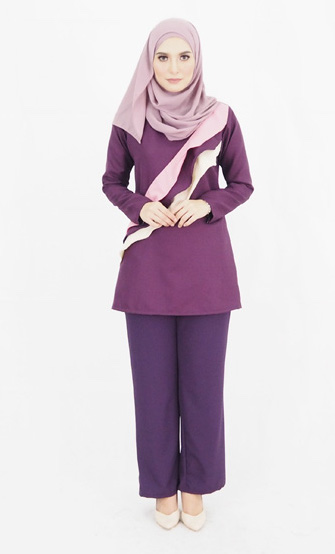 SW4774 Blouse & Pant Set (Plus Size) Purple
