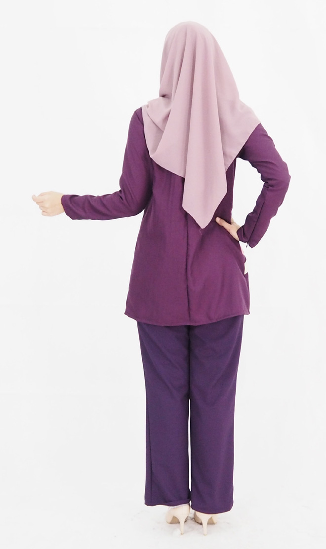SW4774 Blouse & Pant Set (Plus Size) Purple